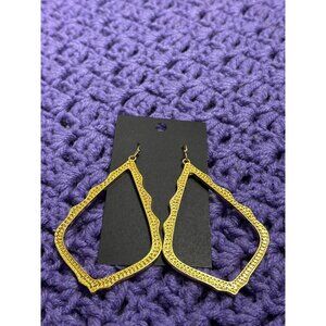 Goldtone Statement Dangle Earrings 3 inches